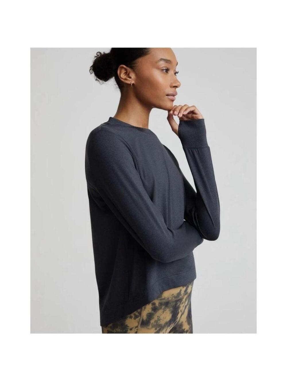 Varley Dalwood long-sleeve top slate marl athletic athleisure size XS gym run